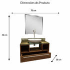 Gabinete Para Banheiro Taiyo Com Espelho E Cuba - Nogal - Pre