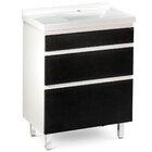 Gabinete Para Banheiro Ully Em Mdf Branco E Preto - 66x40cm