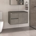 Gabinete Para Banheiro Valentina 80 Suspenso - Fabribam Grigio