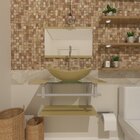 Gabinete Para Banheiro Vidro 40 Cm Cuba Oval E Espelheira Vme