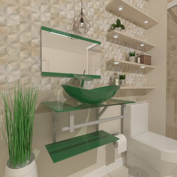 Gabinete Para Banheiro Vidro 60 Cm Cuba Oval E Espelheira Vme