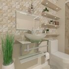 Gabinete Para Banheiro Vidro 60 Cm Cuba Oval E Espelheira Vme