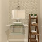 Gabinete Para Banheiro Vidro 60 Cm Cuba Retangular E Espelhei