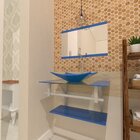 Gabinete Para Banheiro Vidro 60 Cm Cuba Retangular E Espelhei