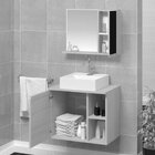 Gabinete Para Banheiro Virtus 60cm Com Cuba E Espelho Branco