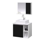 Gabinete Para Banheiro Virtus 60cm Com Cuba E Espelho Branco/