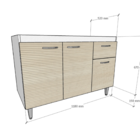 Gabinete Para Cozinha Com Gavetas Balcão De Pia Cozinha 120cm