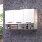 Gabinete Para Cozinha Parede Branco 3 Portas Suspenso P/ Desp