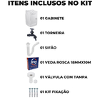 Gabinete Para Lavanderia Com Tanque Branco 01 Porta + Torneir