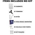 Gabinete Para Lavanderia Com Tanque Branco 01 Porta + Torneir