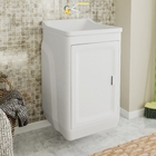 Gabinete Para Lavanderia Com Tanque Branco 01 Porta + Torneir