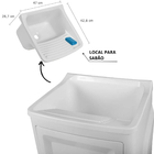 Gabinete Para Lavanderia Com Tanque Branco 01 Porta + Torneir