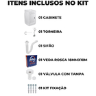 Gabinete Para Lavanderia Com Tanque Branco 01 Porta + Torneir