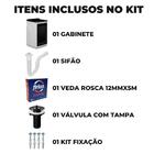 Gabinete Para Lavanderia Com Tanque Preto 01 Porta + Fita Ved