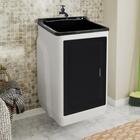 Gabinete Para Lavanderia Com Tanque Preto 01 Porta + Torneira