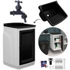 Gabinete Para Lavanderia Com Tanque Preto 01 Porta + Torneira