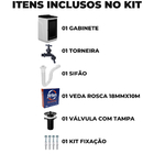 Gabinete Para Lavanderia Com Tanque Preto 01 Porta + Torneira