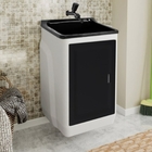 Gabinete Para Lavanderia Com Tanque Preto 01 Porta + Torneira