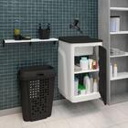 Gabinete Para Lavanderia Com Tanque Preto 01 Porta + Torneira