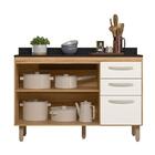 Gabinete Para Pia 1,20m 2 Portas 3 Gavetas Com Tampo Freijó O