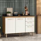 Gabinete Para Pia 1,20m 2 Portas 3 Gavetas Com Tampo Freijó O