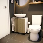 Gabinete Pia Banheiro Branco/freijo - Olivar Móveis