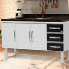 Gabinete Pia Cozinha Armário 3 Gavetas Espaçosas Resistente G