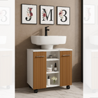Gabinete Premium Para Banheiro Acoplado Com Prateleiras - Jm3