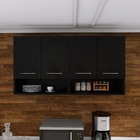 Gabinete Preto 4 Portas Área Gourmet Organizador