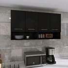 Gabinete Preto 4 Portas Cozinha Planejada Decorativo