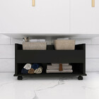 Gabinete Preto Armario Banheiro 60cm 1 Gaveta Com Rodizio - E