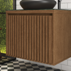 Gabinete Ripado para Banheiro 47x60x40cm com Tampo de Vidro Freijó Astral Design