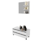 Gabinete Rodizio Para Banheiro Com Espelheira 80cm Branco