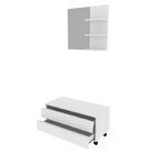 Gabinete Rodizio Para Banheiro Com Espelheira 80cm Branco