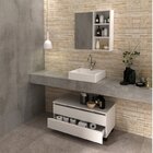 Gabinete Rodizio Para Banheiro Com Espelheira 80cm Branco