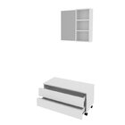 Gabinete Rodizio Para Banheiro Com Espelheira 80cm Branco