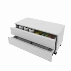 Gabinete Rodizio Para Banheiro Com Espelheira 80cm Branco/mar