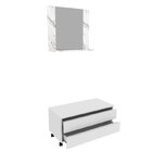 Gabinete Rodizio Para Banheiro Com Espelheira 80cm Branco/mar