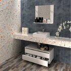 Gabinete Rodizio Para Banheiro Com Espelheira 80cm Branco/mar