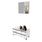Gabinete Rodizio Para Banheiro Com Espelheira 80cm Marmorizad