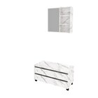 Gabinete Rodizio Para Banheiro Com Espelheira 80cm Marmorizado