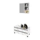 Gabinete Rodizio Para Banheiro Com Espelheira 80cm Marmorizado