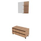 Gabinete Rodizio Para Banheiro Com Espelheira 80cm Marrom