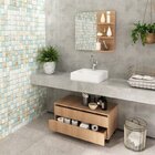 Gabinete Rodizio Para Banheiro Com Espelheira 80cm Marrom