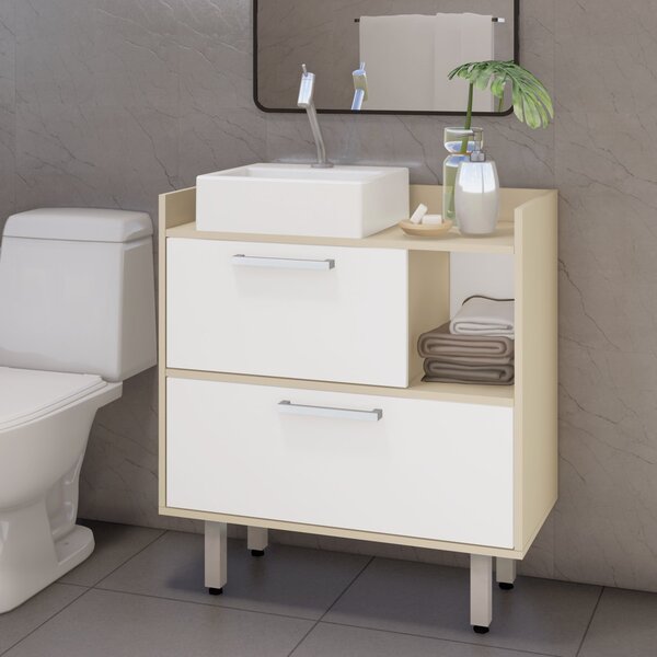 Gabinete Sem Cuba 2 Portas 1 Nicho  Branco