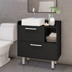 Gabinete Sem Cuba 2 Portas 1 Nicho Gab1012  Preto