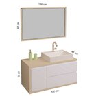 Gabinete Suspenso 100cm Com Cuba E Espelheira Paris  Nude/bra