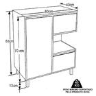 Gabinete Suspenso 1 Porta E 2 Gavetas 80 Cm Bl2001 Faem