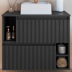 Gabinete Suspenso 2 Portas Com Cuba Branca 75 Cm Bl1000 Faem