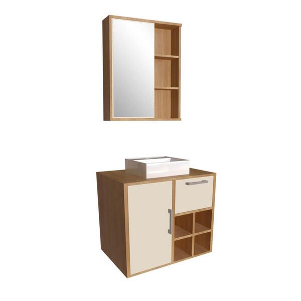 Gabinete Suspenso 68cm Eduarda Mel Arenas Cuba Branca Balcão